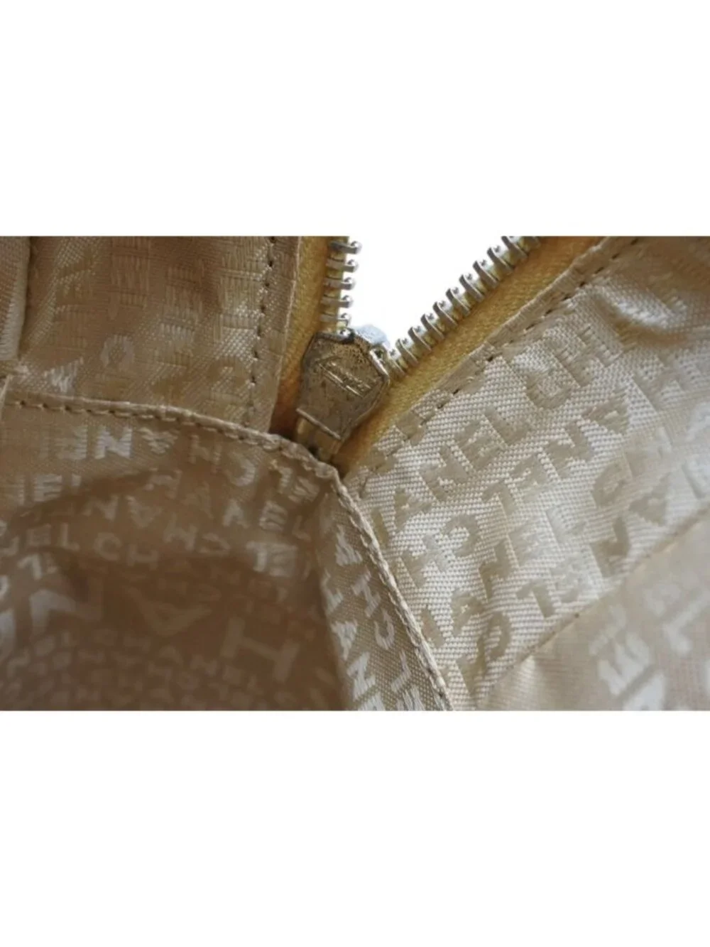 Chanel Handbag Caviar Leather CC Logo Fringe Gold